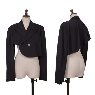 tricot COMME des GARCONS Asymmetrical Cropped Wool Peak Lapel Jacket