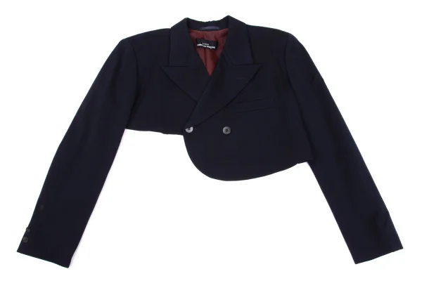 tricot COMME des GARCONS Asymmetrical Cropped Wool Peak Lapel Jacket K-162891_002