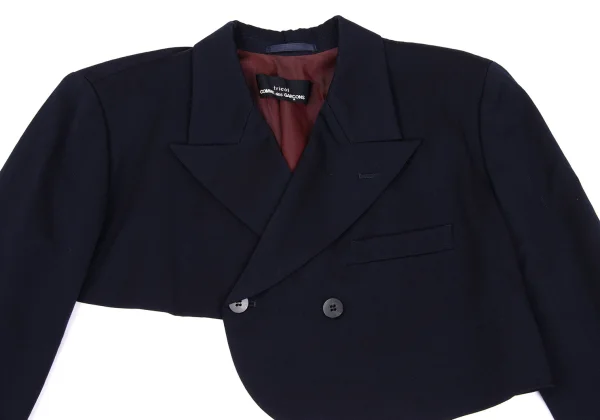 tricot COMME des GARCONS Asymmetrical Cropped Wool Peak Lapel Jacket K-162891_003