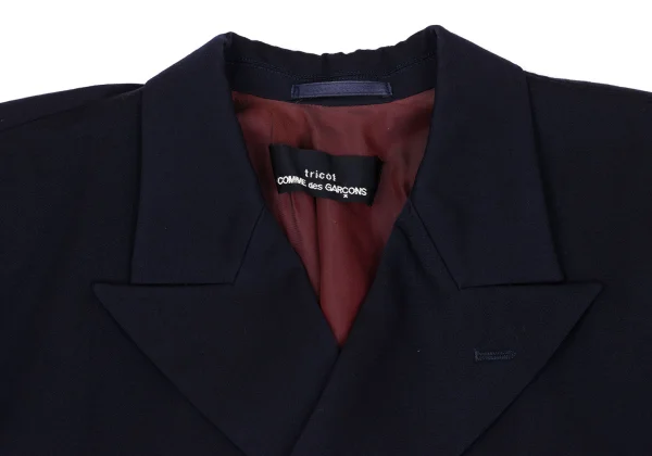 tricot COMME des GARCONS Asymmetrical Cropped Wool Peak Lapel Jacket K-162891_004