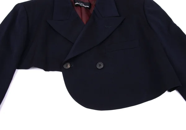 tricot COMME des GARCONS Asymmetrical Cropped Wool Peak Lapel Jacket K-162891_009