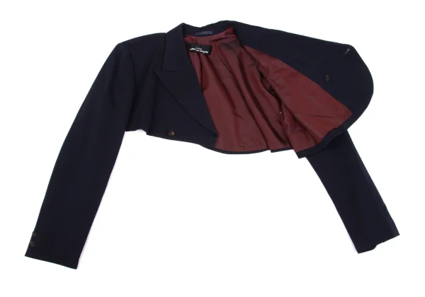 tricot COMME des GARCONS Asymmetrical Cropped Wool Peak Lapel Jacket K-162891_011