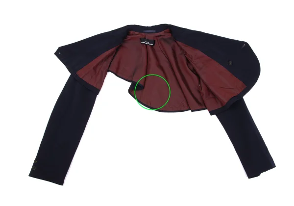 tricot COMME des GARCONS Asymmetrical Cropped Wool Peak Lapel Jacket K-162891_012