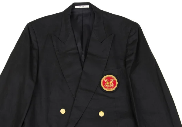 Karl Helmut Linen Embroidery Patch Peak Lapel Double Breasted Jacket K-162894_002