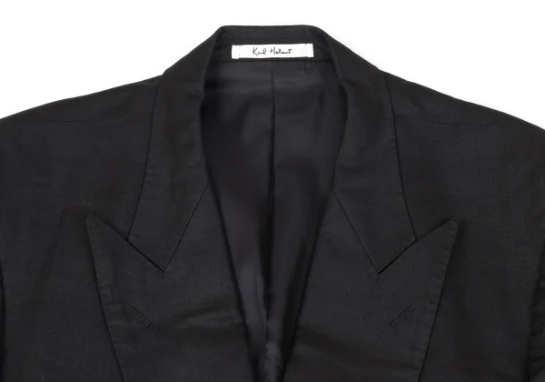 Karl Helmut Linen Embroidery Patch Peak Lapel Double Breasted Jacket K-162894_003
