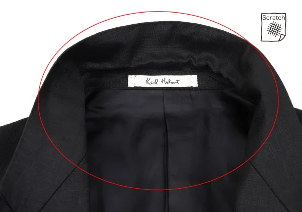 Karl Helmut Linen Embroidery Patch Peak Lapel Double Breasted Jacket K-162894_004