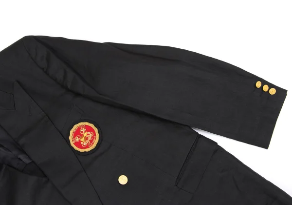 Karl Helmut Linen Embroidery Patch Peak Lapel Double Breasted Jacket K-162894_007