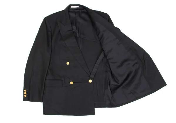 Karl Helmut Linen Embroidery Patch Peak Lapel Double Breasted Jacket K-162894_012