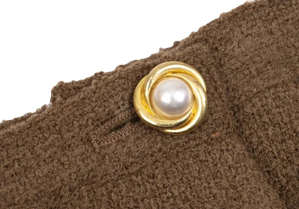 INGEBORG Wool Blend Pearl Button Design Wrap Skirt K-162895_006