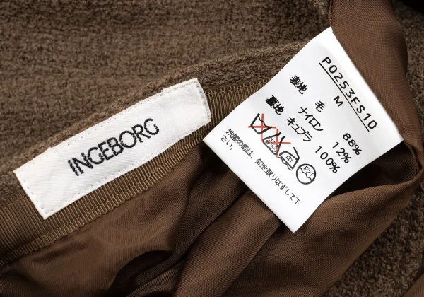 INGEBORG Wool Blend Pearl Button Design Wrap Skirt K-162895_011