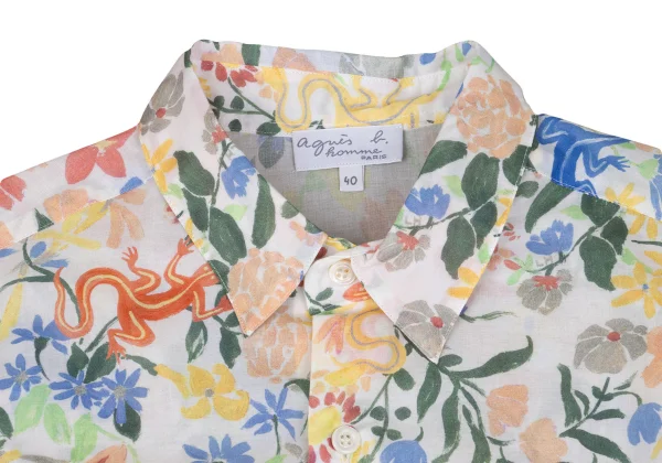 agnes.b homme Colorful Cotton Botanical Printed Shirt K-162898_002