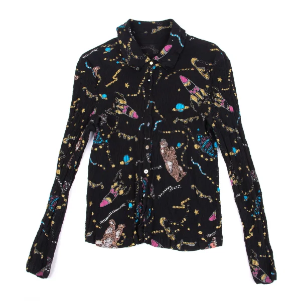 TSUMORI CHISATO Space Shuttle Lame Printed Shirt K-162900_002