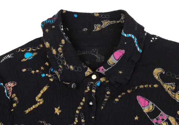 TSUMORI CHISATO Space Shuttle Lame Printed Shirt K-162900_003