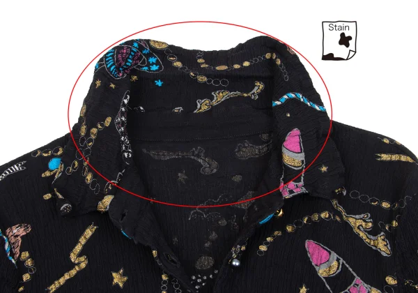 TSUMORI CHISATO Space Shuttle Lame Printed Shirt K-162900_004