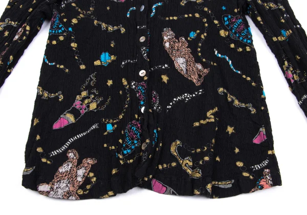 TSUMORI CHISATO Space Shuttle Lame Printed Shirt K-162900_009