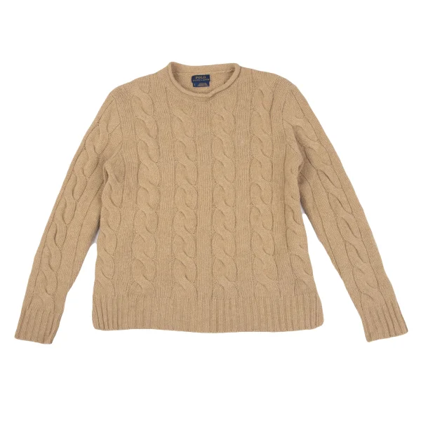 POLO RALPH LAUREN Wool Cashmere Cable Knit Sweater Beige S K-162904_001