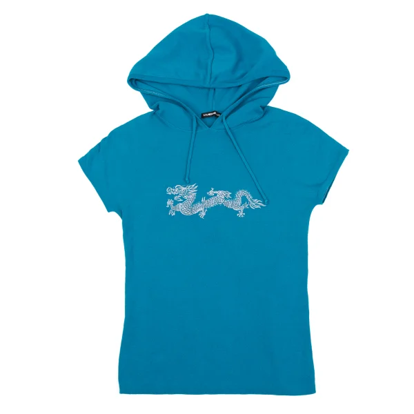 VIVIENNETAM Dragon Embroidery Hooded Short Sleeve Knit K-162909_002