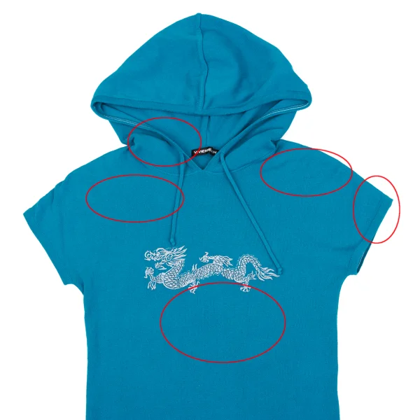 VIVIENNETAM Dragon Embroidery Hooded Short Sleeve Knit K-162909_003