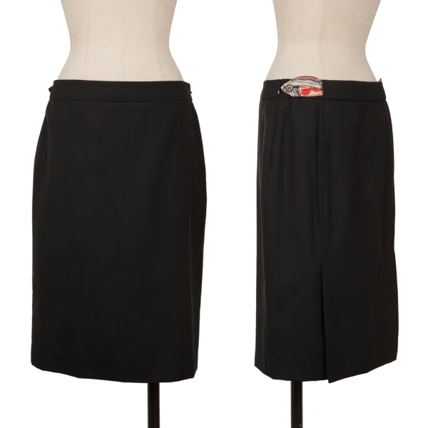 Paul Smith BLACK LABEL Waist Belt Wool Stretch Skirt Black 42 K-162911_001