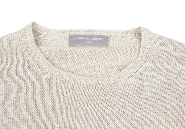COMME des GARCONS HOMME  Linen Cotton Hem Switching Knit Sweater K-162917_003