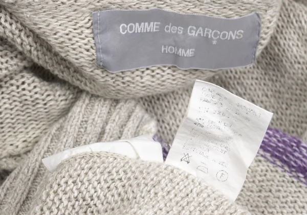 COMME des GARCONS HOMME  Linen Cotton Hem Switching Knit Sweater K-162917_014