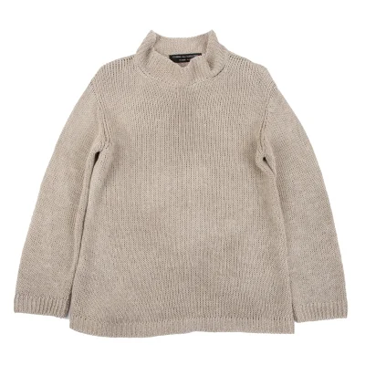 COMME des GARCONS HOMME PLUS Linen Low Gauge High Neck Knit Sweater