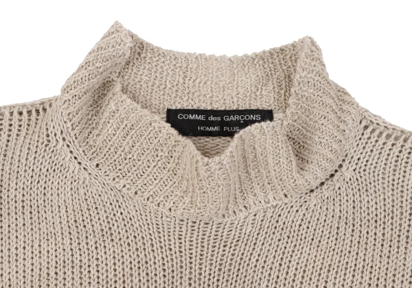 COMME des GARCONS HOMME PLUS Linen Low Gauge High Neck Knit Sweater K-162918_003