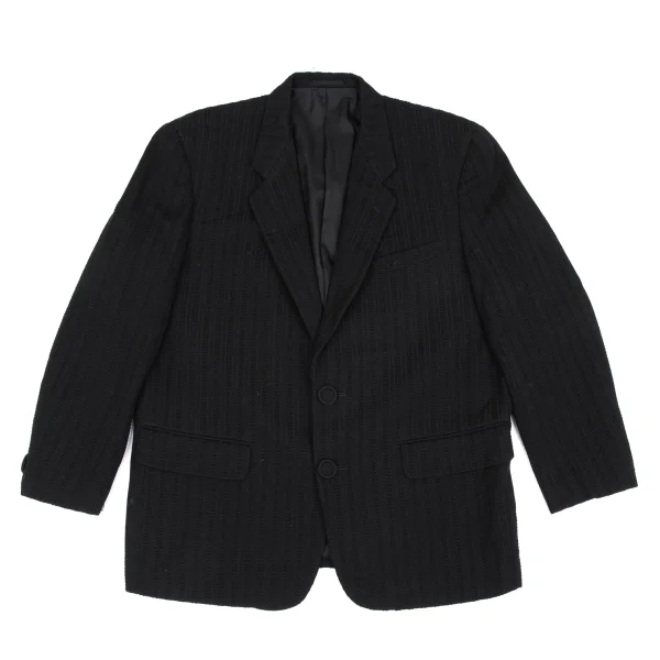 COMME des GARCONS HOMME PLUS Wool Striped Jacket Black M K-162919_001