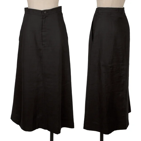 COMME des GARCONS Linen A Line Skirt Black M K-162920_001