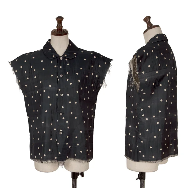 robe de chambre COMME des GARCONS Double Face Sheeting Dot Blouse Navy,Ivory S-M K-162924_001