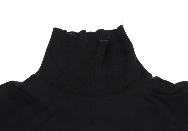 Yohji Yamamoto FEMME Cotton Rib Switching High Neck Top K-162927_006
