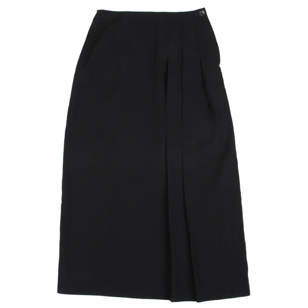 Yohji Yamamoto FEMME Wool Poly Side Pleated Skirt K-162928_002
