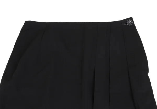 Yohji Yamamoto FEMME Wool Poly Side Pleated Skirt K-162928_003