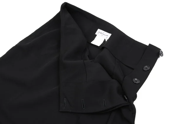 Yohji Yamamoto FEMME Wool Poly Side Pleated Skirt K-162928_005