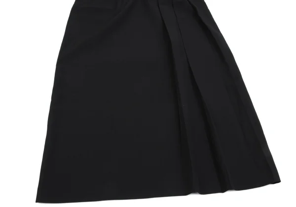 Yohji Yamamoto FEMME Wool Poly Side Pleated Skirt K-162928_010
