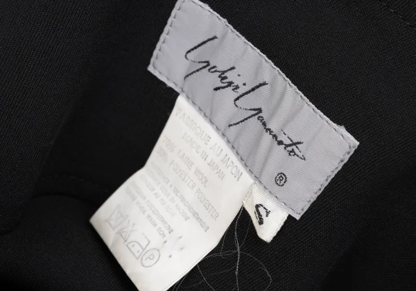 Yohji Yamamoto FEMME Wool Poly Side Pleated Skirt K-162928_015