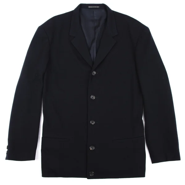 Yohji Yamamoto POUR HOMME Wool Double Edged Pocket Jacket Navy M K-162930_001
