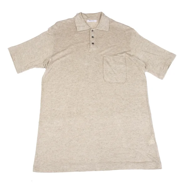 Y's for men Rayon Linen Polo Shirt Beige S-M K-162933_001