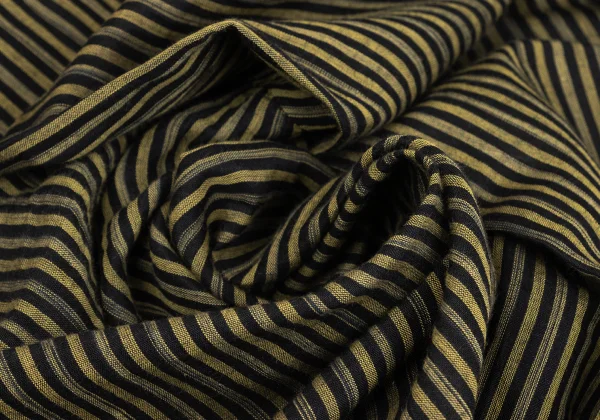 ISSEY MIYAKE Cotton Linen Striped Back Half Wrap Wide Pants K-162935_013