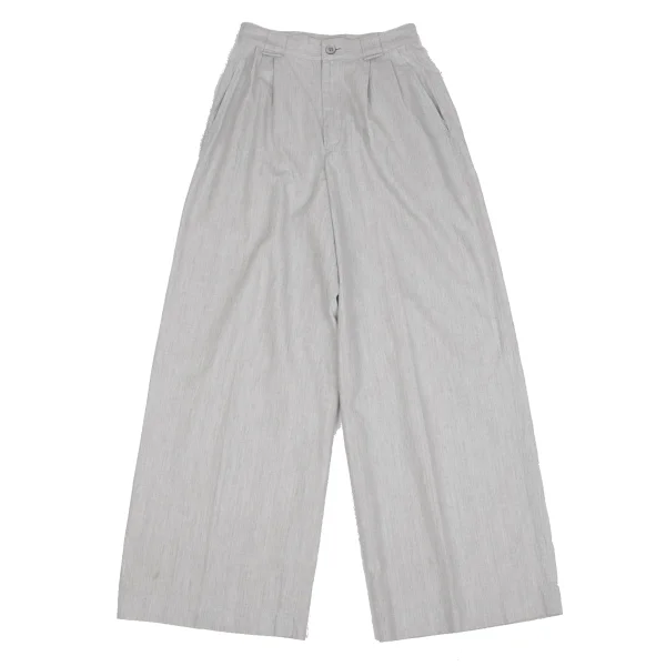 ISSEY MIYAKE Cotton Two Tuck Wide Pants Grey M K-162936_001