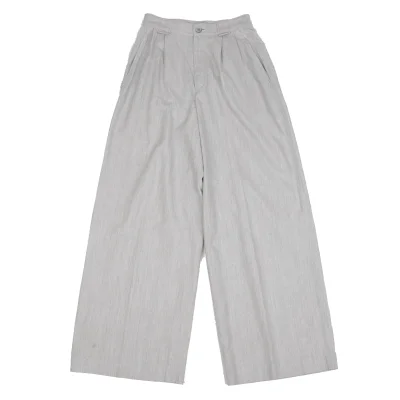 ISSEY MIYAKE Cotton Two Tuck Wide Pants
