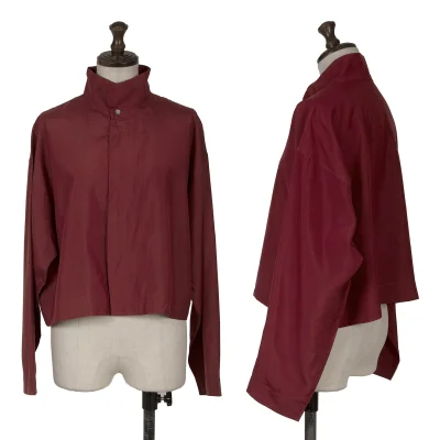 JURGEN LEHL Silk Stand Collar Short Blouse