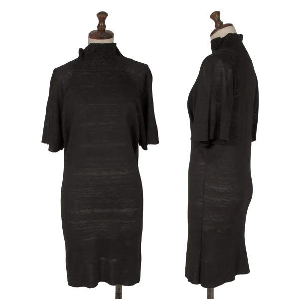 JURGEN LEHL Silk Raglan Sleeve High Neck Knit Tunic Black M K-162940_001