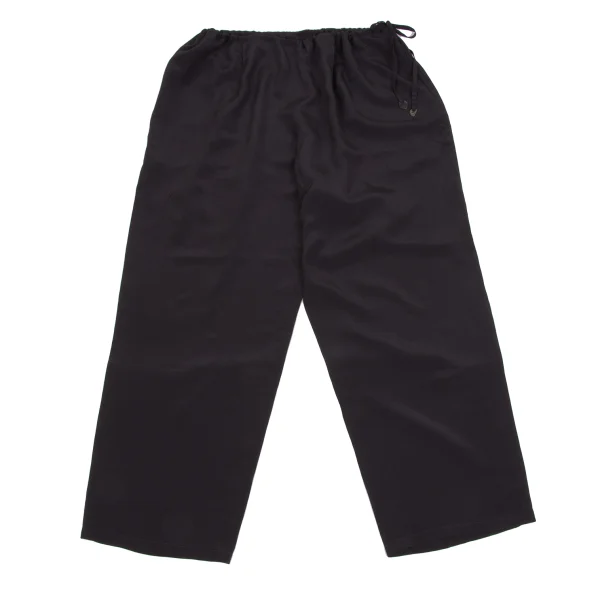 JURGEN LEHL Silk Drawstring Waist Wide Pants Charcoal M K-162941_001