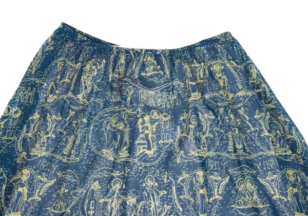 Jean Paul GAULTIER Hem Frill Lace Tapping Printed Mesh Skirt K-162951_003