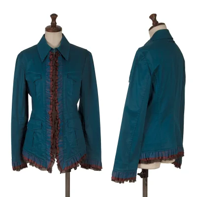 Jean Paul GAULTIER Frill Trim Stretch Zip Jacket