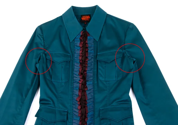 Jean Paul GAULTIER Frill Trim Stretch Zip Jacket K-162952_003