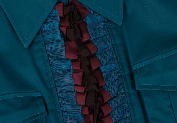 Jean Paul GAULTIER Frill Trim Stretch Zip Jacket K-162952_008