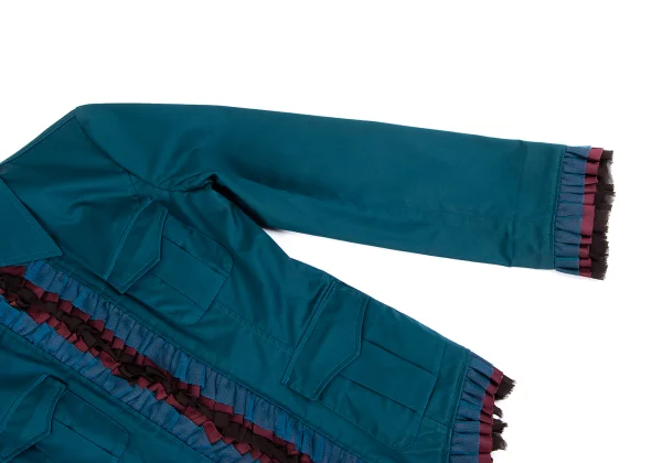 Jean Paul GAULTIER Frill Trim Stretch Zip Jacket K-162952_010