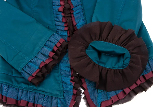 Jean Paul GAULTIER Frill Trim Stretch Zip Jacket K-162952_011